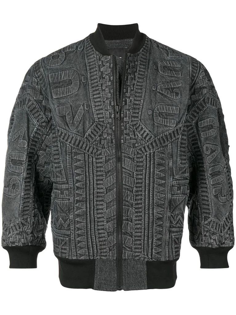 textured bomber jacket