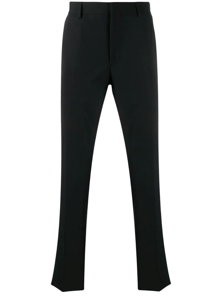 logo piping skinny tailored trousers