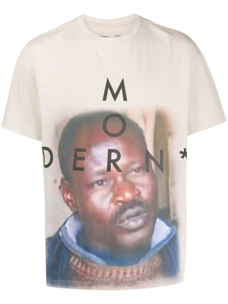 Modern print crew neck T-shirt