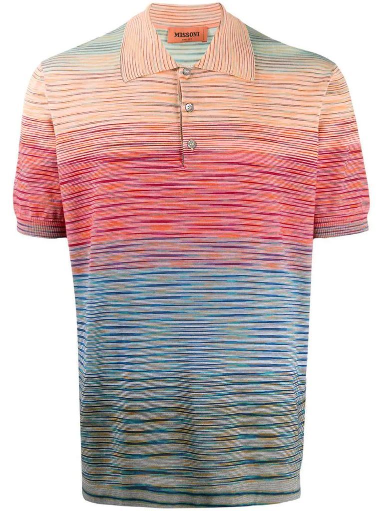 abstract stripe polo shirt