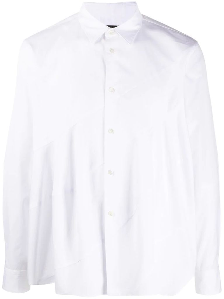 diagonal-panelled cotton shirt
