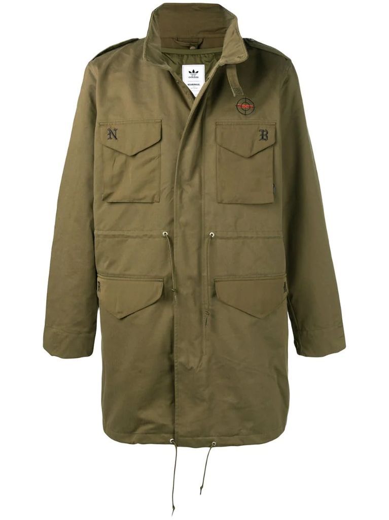 X NEIGHBORHOOD patch pockets military coat