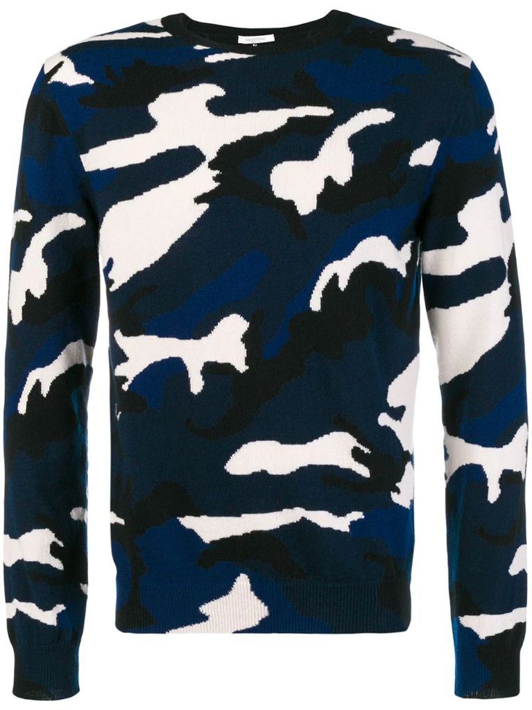 camouflage fitted sweater