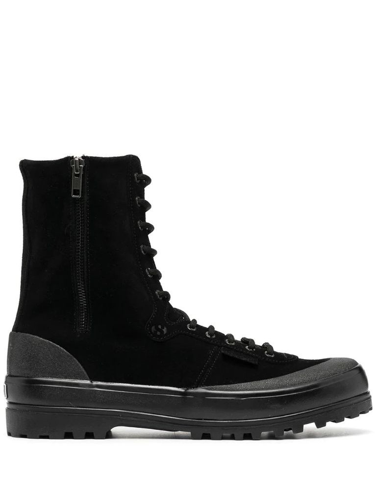 high-top lace-up boots