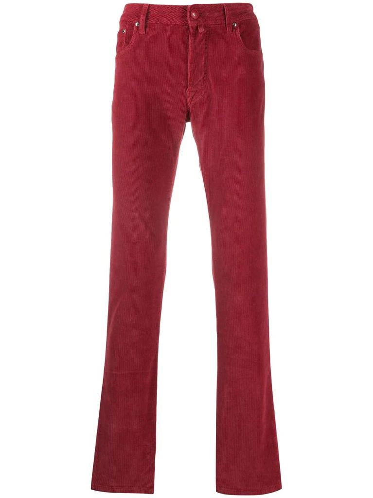 mid-rise corduroy trousers