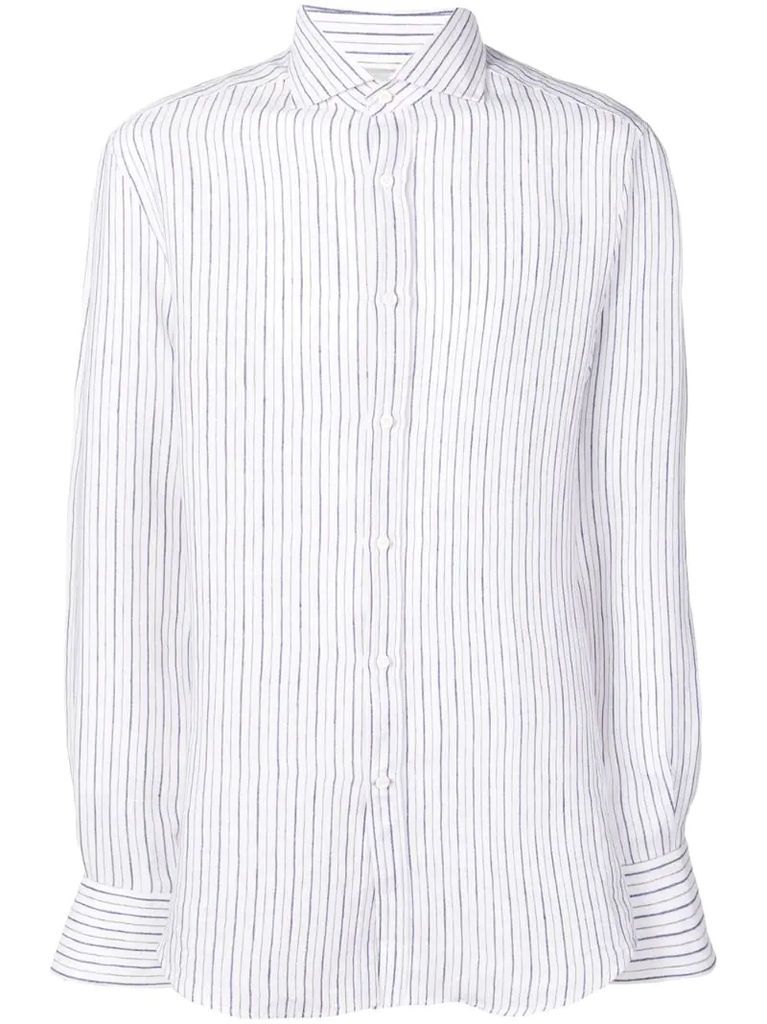 striped spread collar shirt