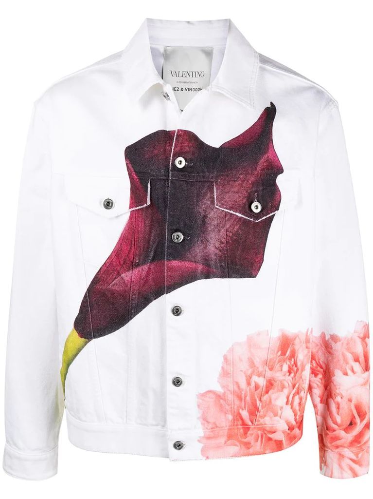 Flowersity cotton denim jacket