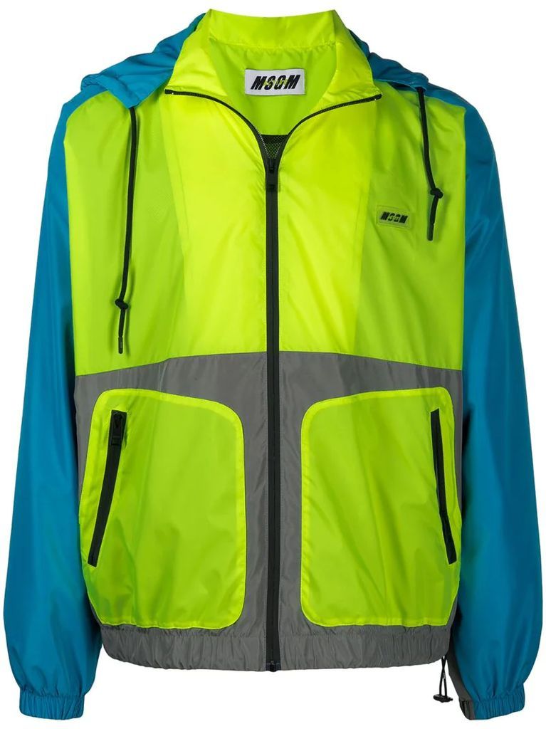 panelled hooded track jacket