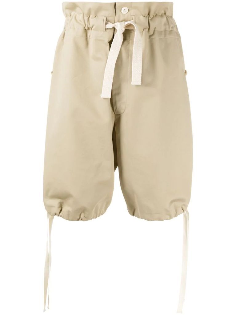 pullcord wide leg shorts
