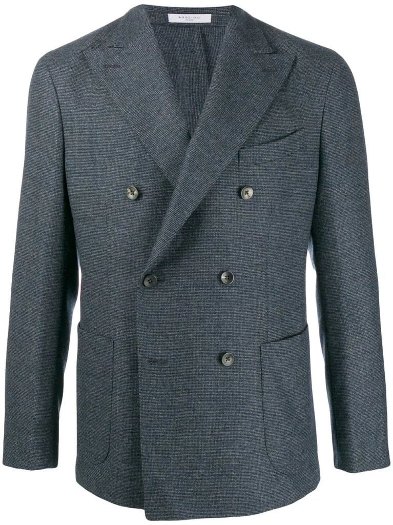 double-breasted straight-fit blazer