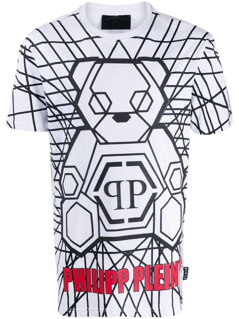 Teddybear print short sleeve T-shirt
