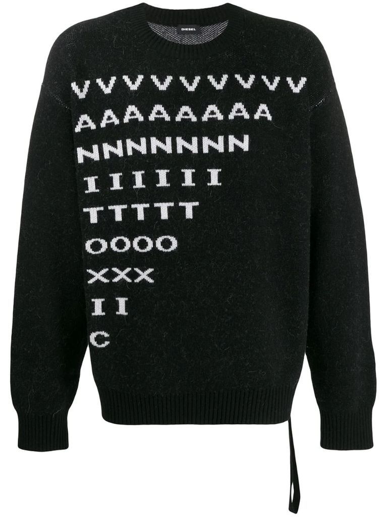 K-Moder jacquard lettering jumper