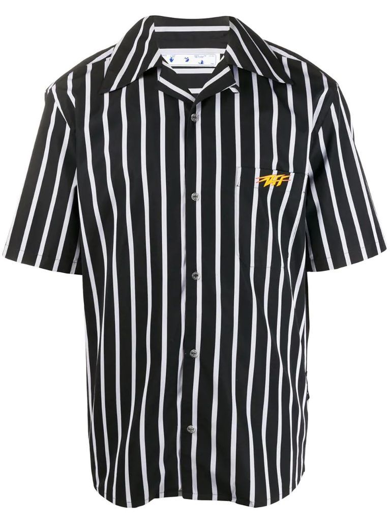 stripe-pattern bowling-shape shirt