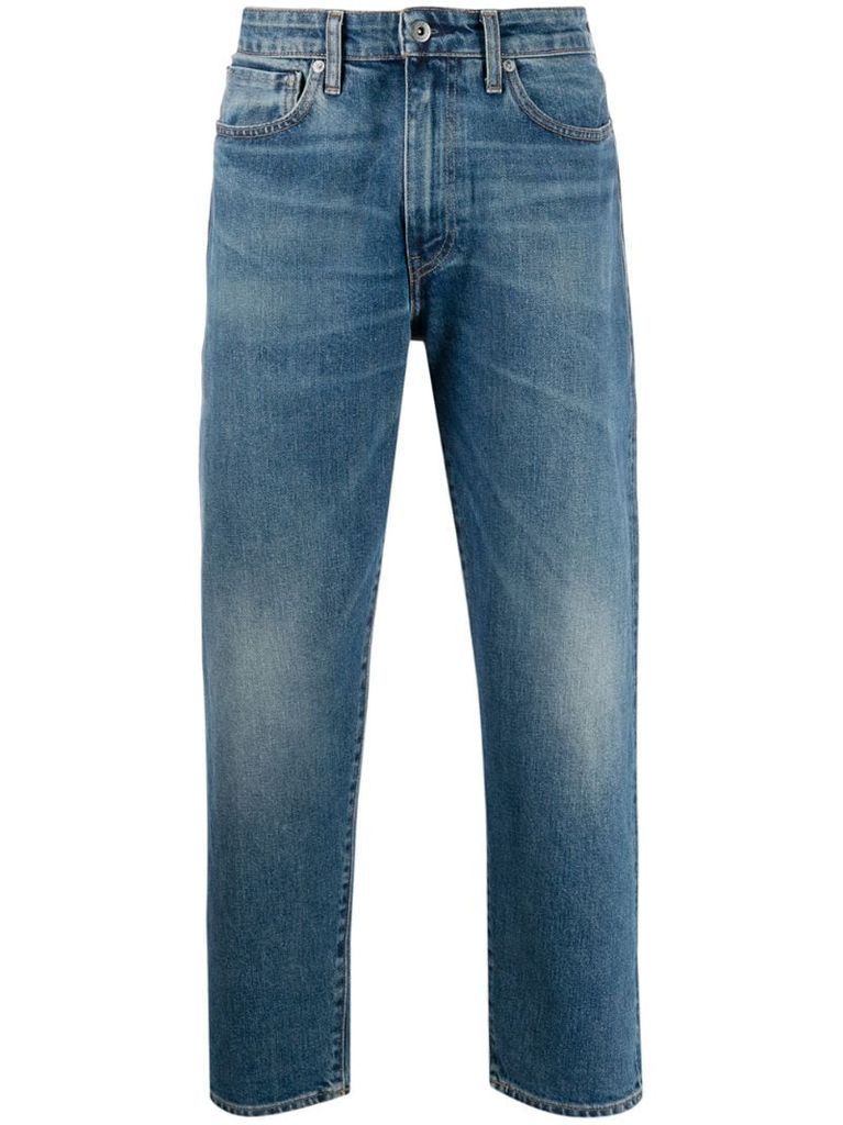 cropped straight-leg jeans