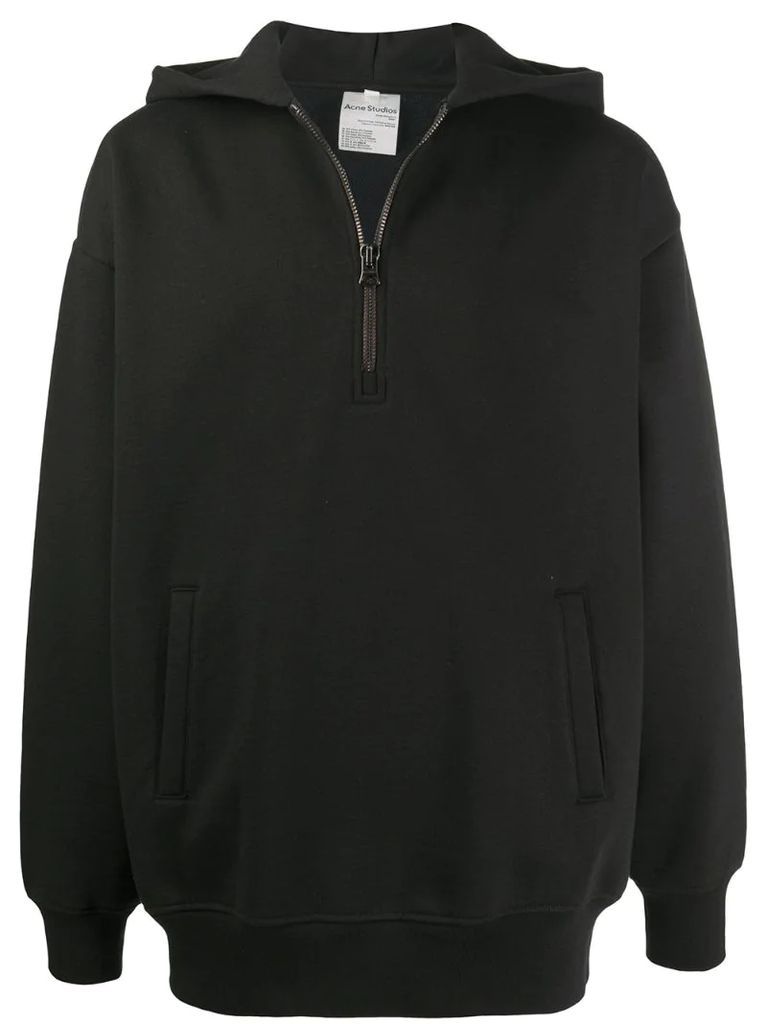 half-zip hooded sweatshirt