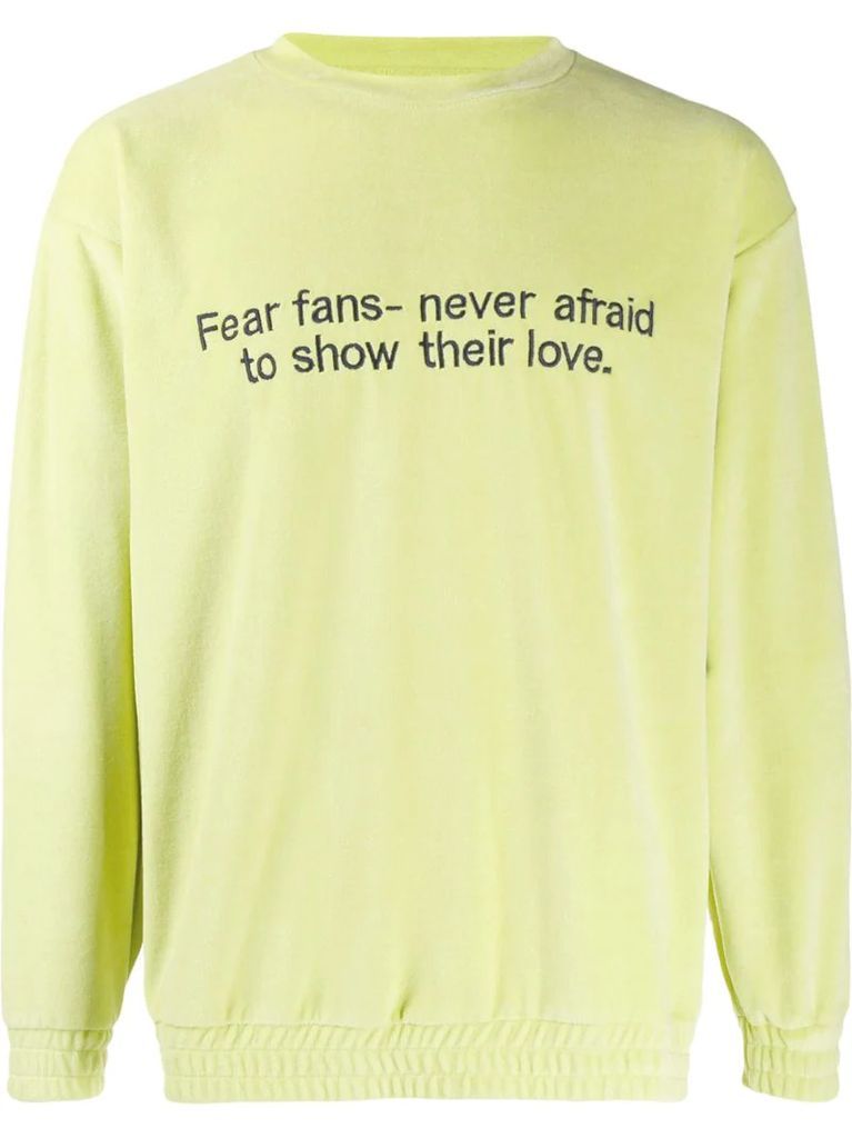 long sleeve slogan sweater