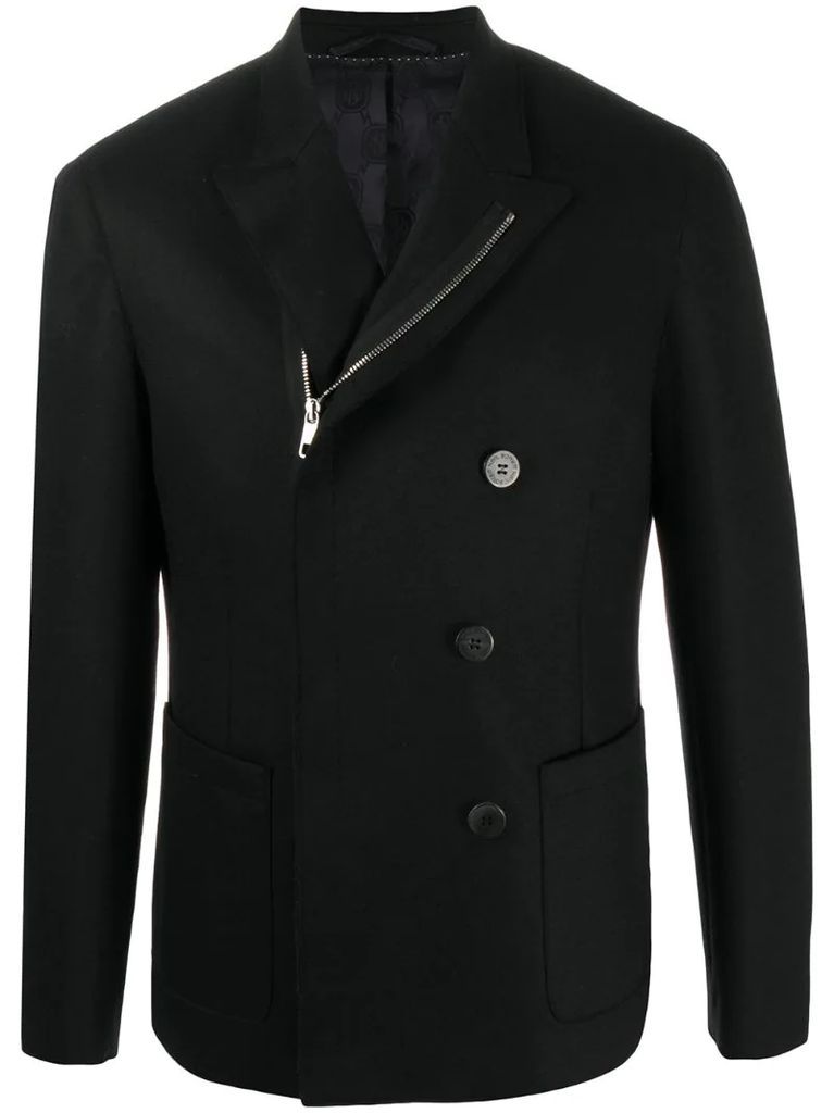off-centred zipped double-breasted jacket