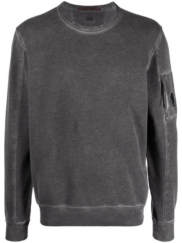 faded effect crewneck sweatshirt