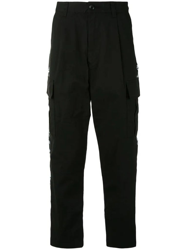 logo-tape cargo trousers