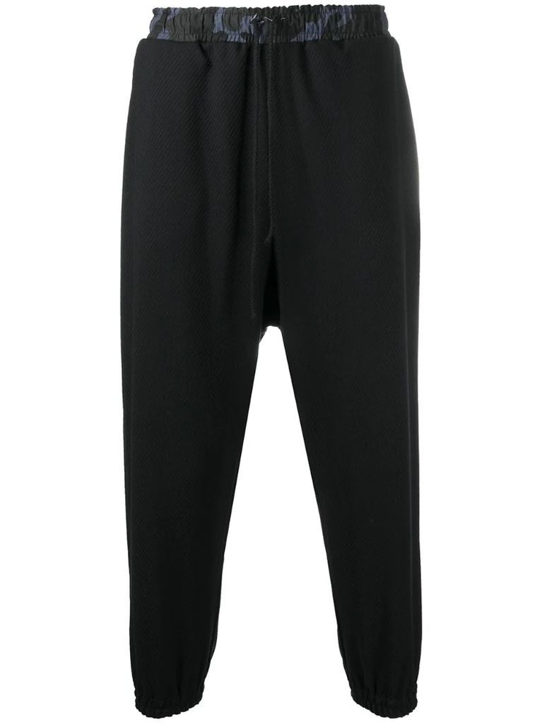 elasticated dropped-crotch trousers