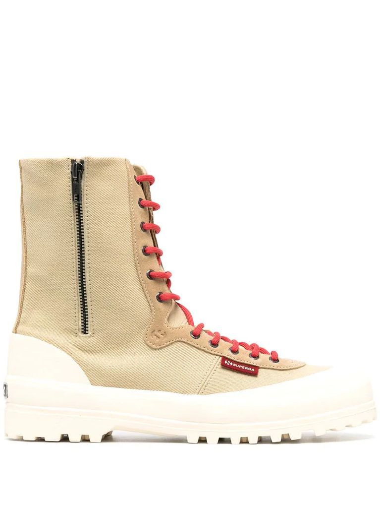 high-top lace-up boots