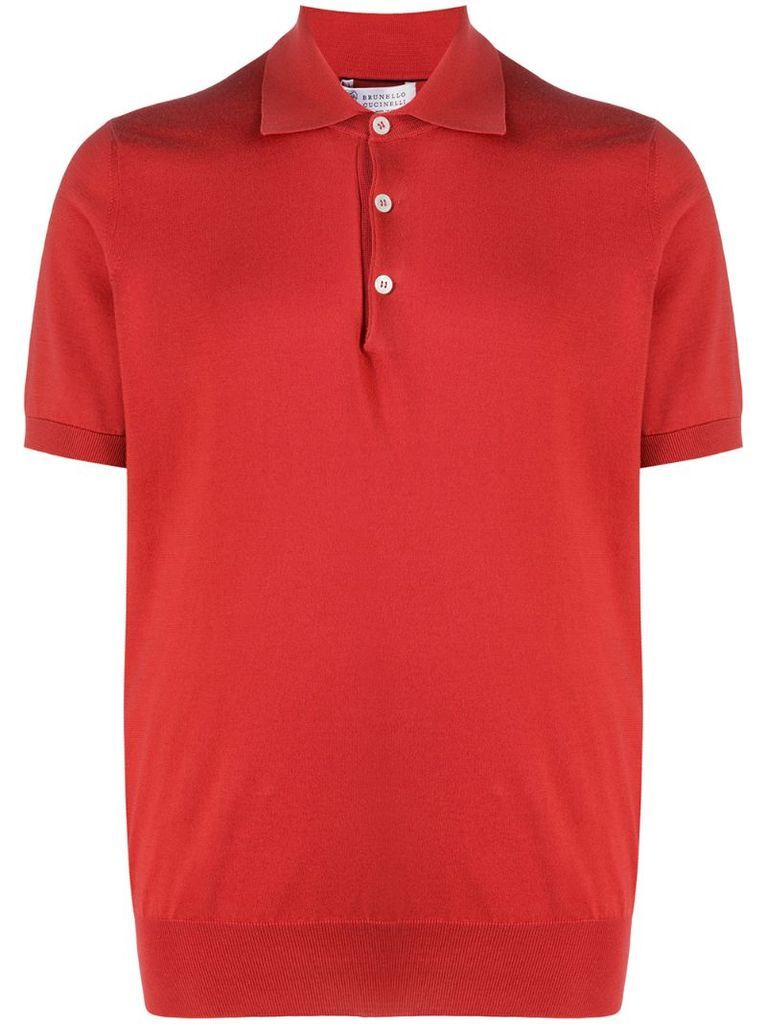 short-sleeve knitted polo shirt
