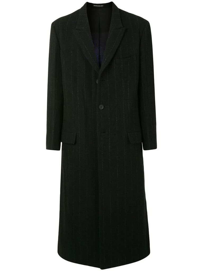pinstripe single-breasted coat