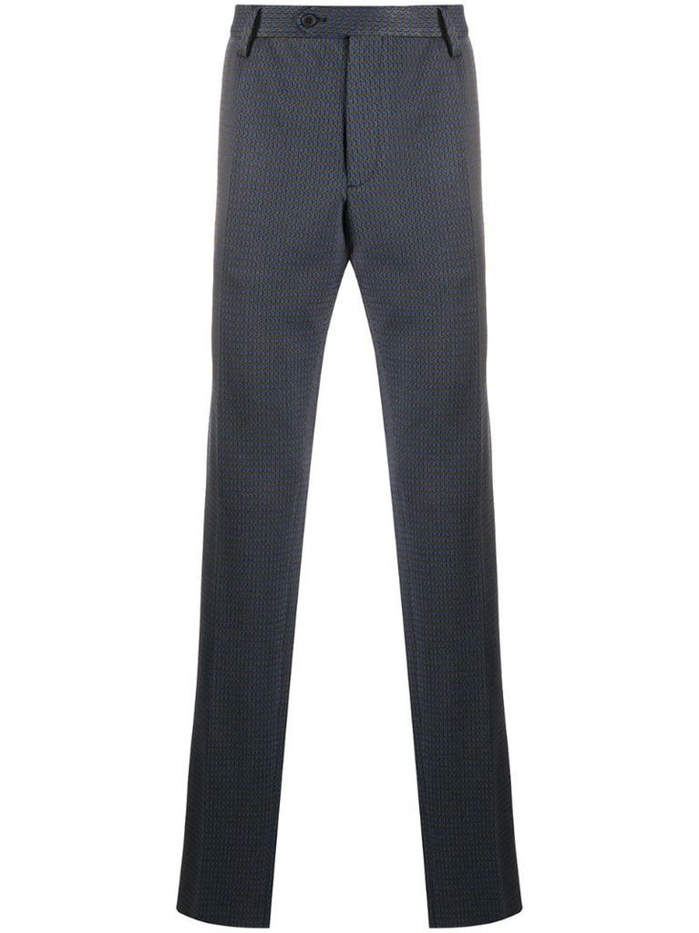 geometric-pattern tailored trousers