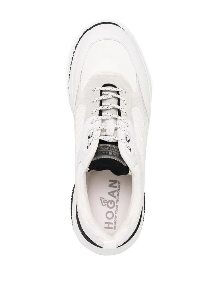 panelled leather sneakers