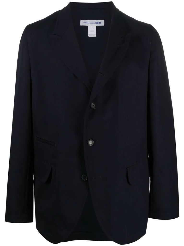 peak lapel wool blazer