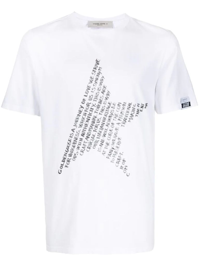 text star-print T-shirt