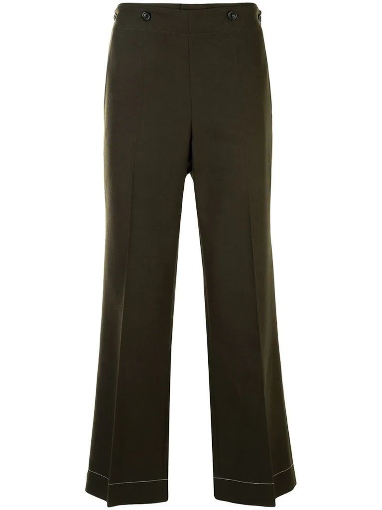 twill cropped trousers