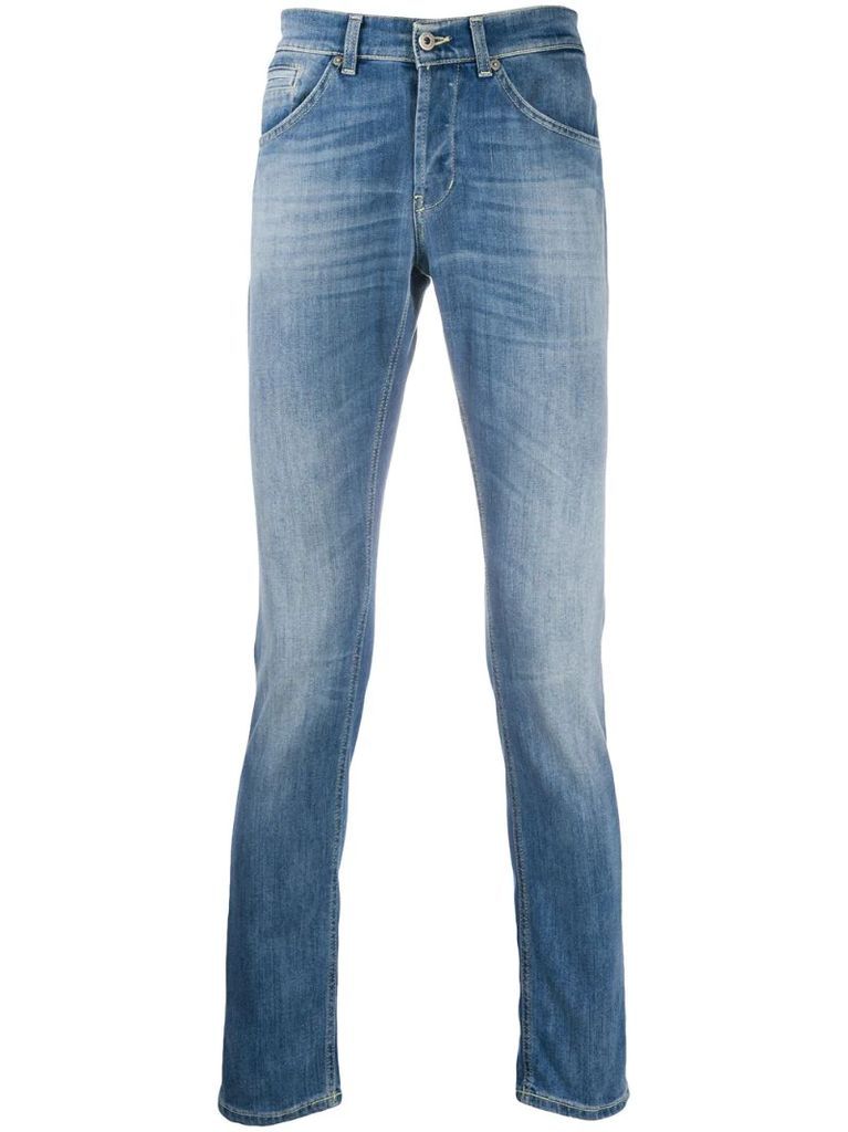 skinny fit stonewashed jeans