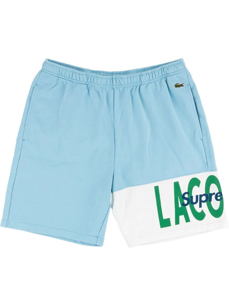 x Lacoste logo panel sweat shorts