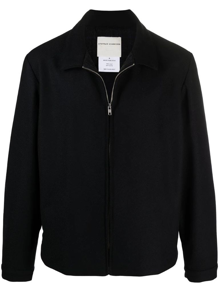zip-up wool-blend jacket