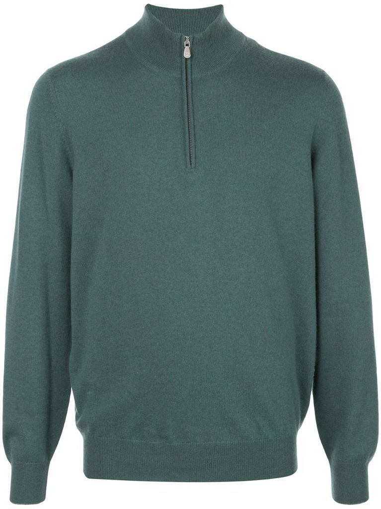 half-zip long sleeve sweater