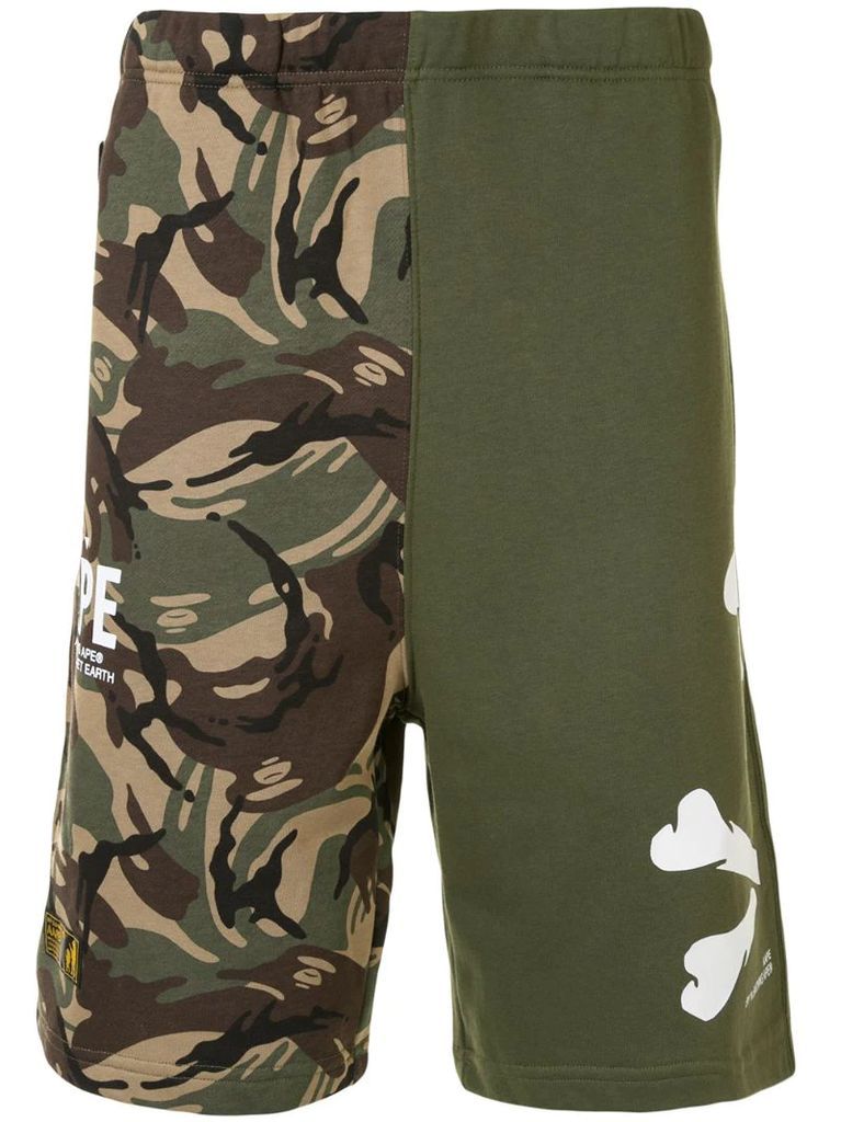 camouflage track shorts