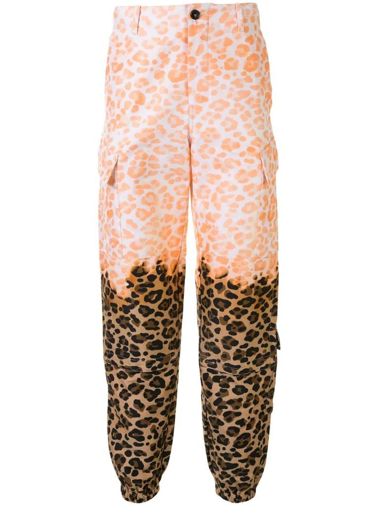 leopard print cargo trousers