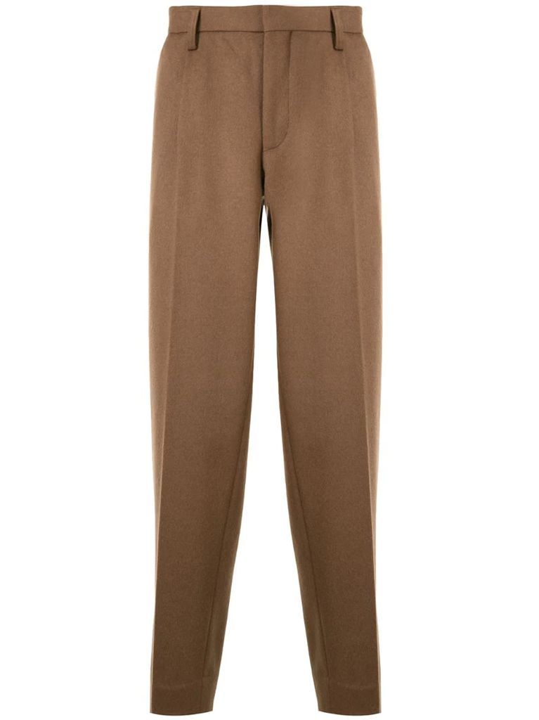 fine knit pleated detail trousers