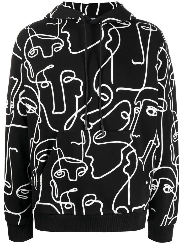 all-over Faces print hoodie