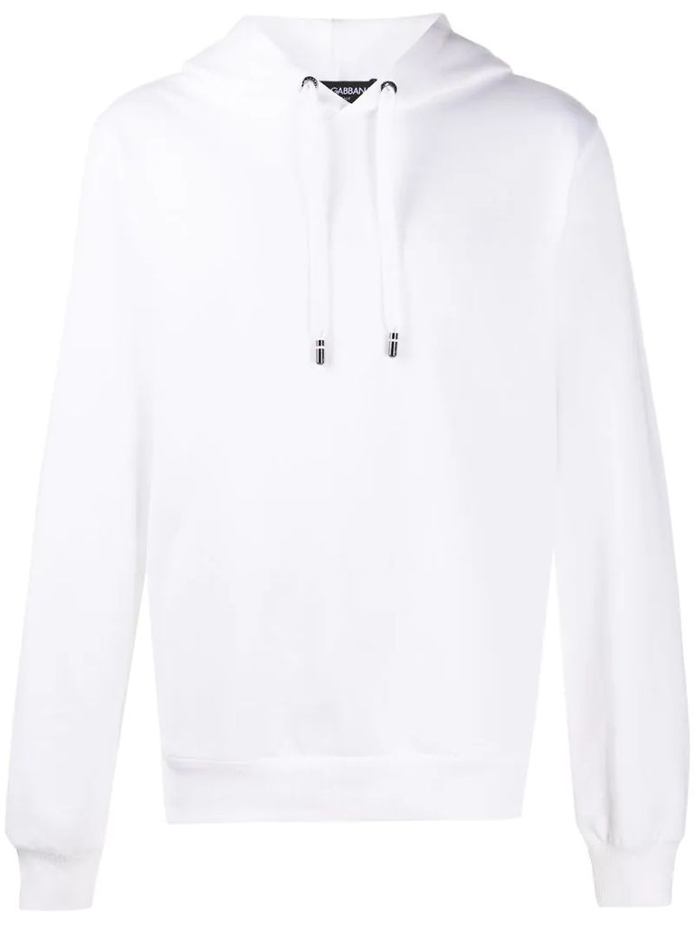embroidered logo hooded sweatshirt