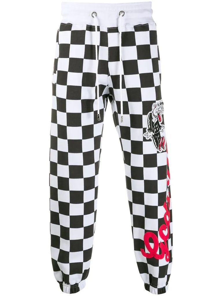 checkered track trousers
