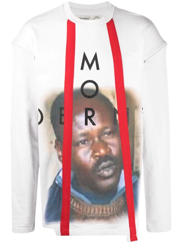 Modern photographic-print cotton sweatshirt