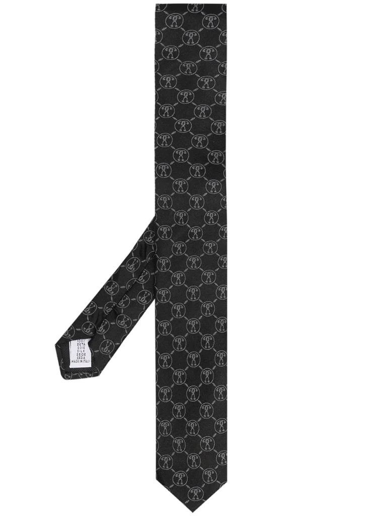 patterned intarsia knit neck tie