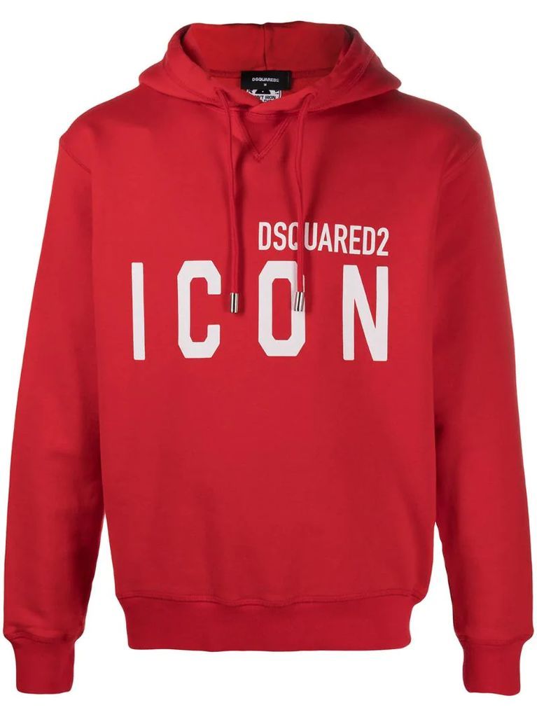 Icon logo print hoodie