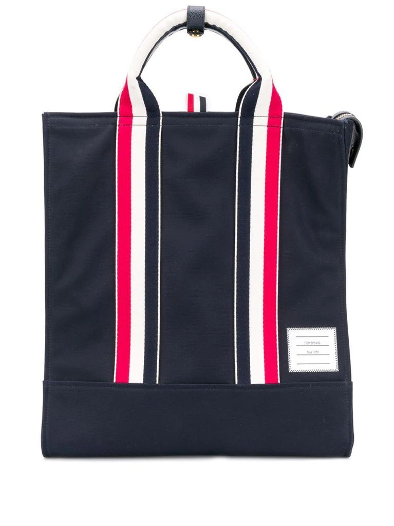 striped tote bag