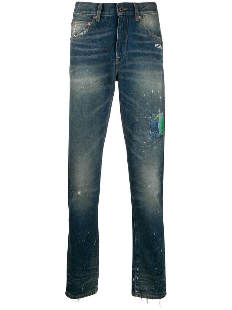 paint splatter effect jeans