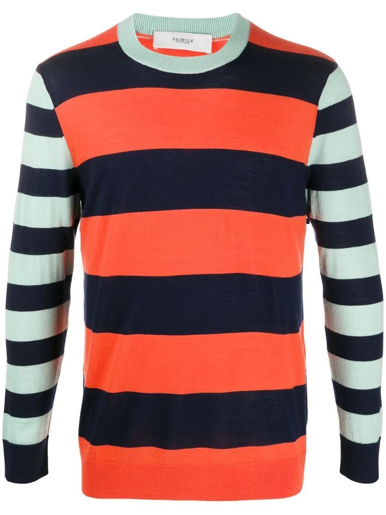 striped colour block jumper