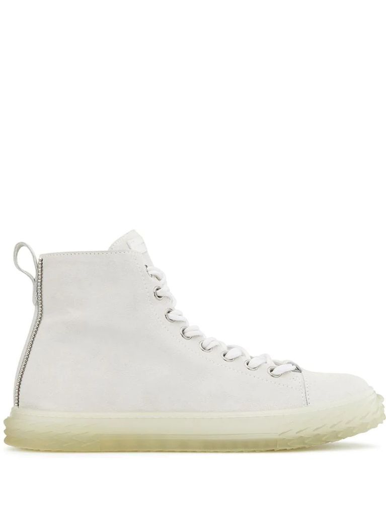 high top ridged sole sneakers