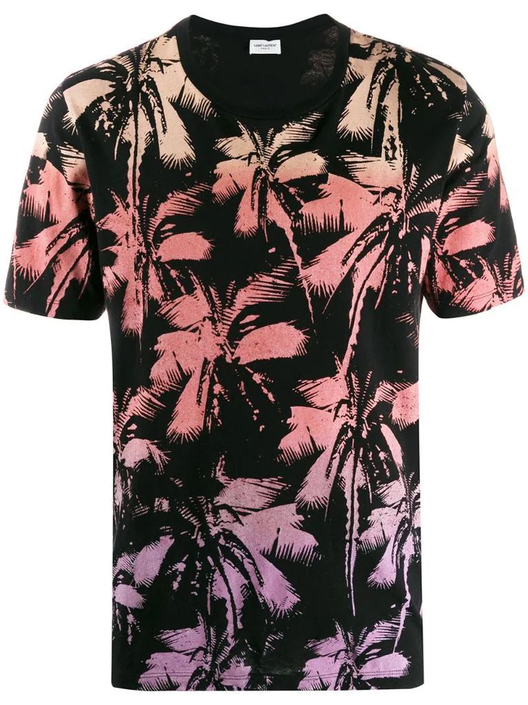 palm tree print T-shirt